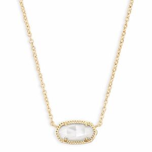 Gold Kendra Scott Pendant Necklace in Ivory Pearl